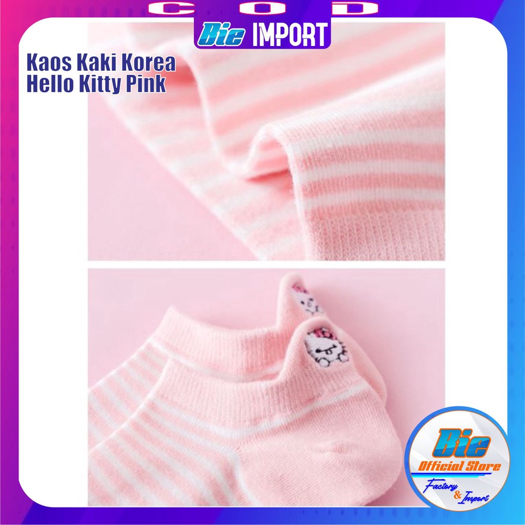 Kaos Kaki Korea Wanita Motif Hello K Impor Best Seller