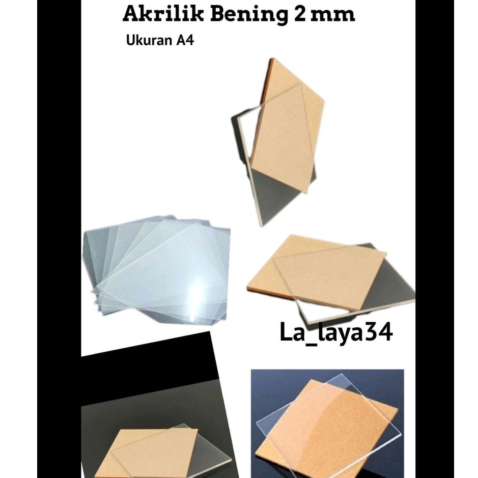 Acrylic Bening 2mm A4 (kaca akrilik)/Akrilik Lembaran