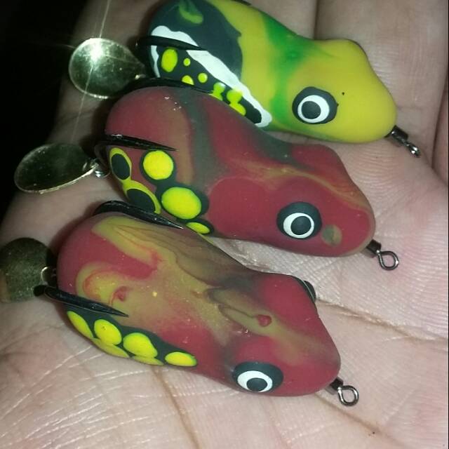 Paket isi 5pcs. Soft frog. Soft frogg handmade. Sf hm. Kodok kodokan. Umpan mancing.