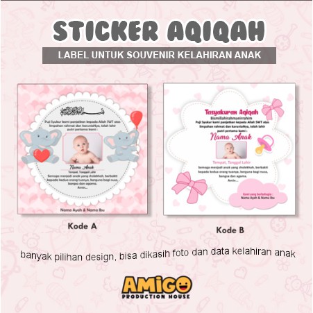 

Aqiqah sticker Kelahiran Anak stiker custom souvenir