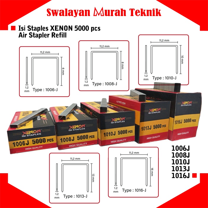 

XENON Isi Staples Angin Air Stapler Refill 1006J / 1008J / 1010J / 1013J / 1016J