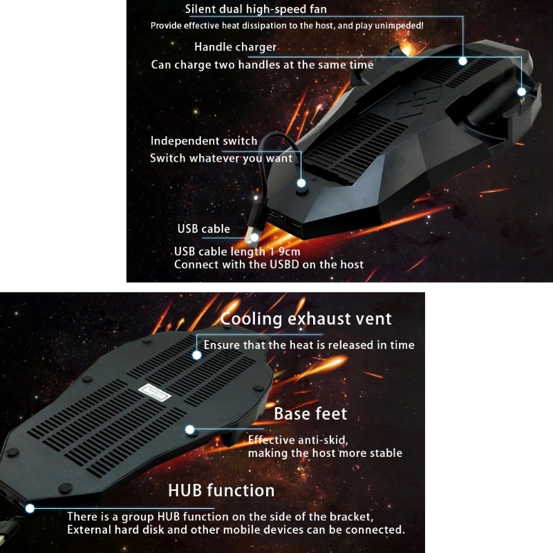 Btsg 2in1 Charging Station Dengan Cooler Support Dengan Kipas Dan Charger Untuk
