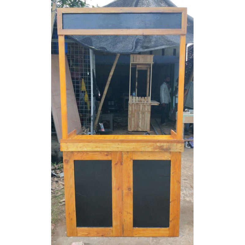 Steling Stand Booth Jualan Portabel Bongkar Pasang Kayu Jati Belanda