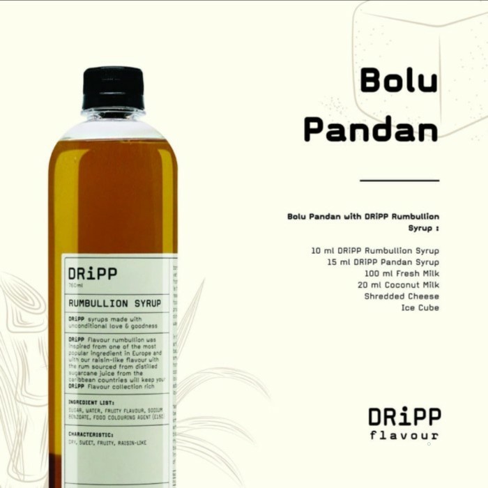 

b01n1nh Dripp Pandan Syrup - Sirup Pandan 760 Ml Ds201Fs