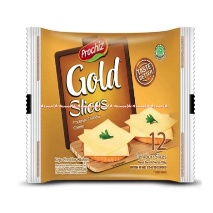 Prochiz Gold Slice Processed Cheddar Cheese 12lembar Keju Lembaran Pro Chiz Pro Cheese Slize