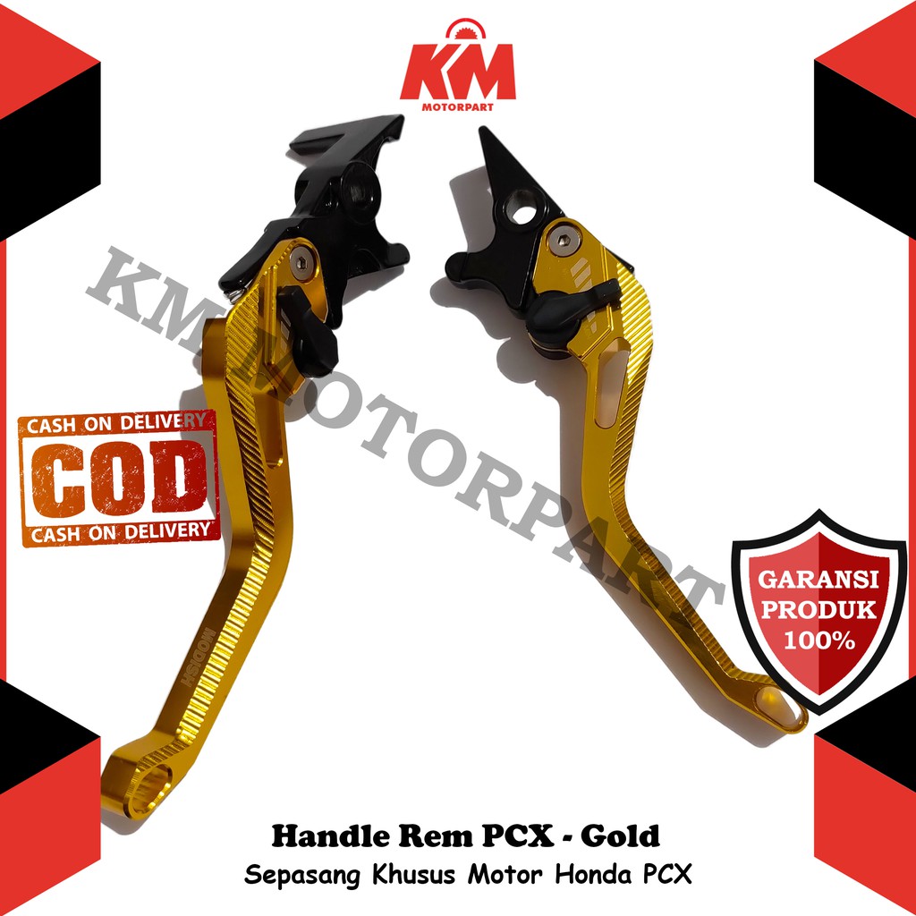 Handle Rem Honda PCX Full CNC Variasi Biru Merah Gold