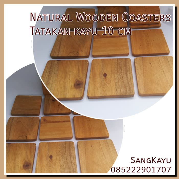 Natural Wooden Coasters 10 Cm Tatakan gelas kayu alami hiasan kayu