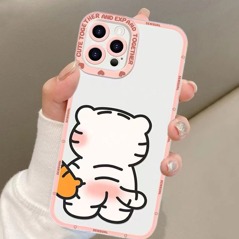 Soft Case Silikon TPU Transparan Motif Harimau Untuk Iphone 13 12 Mini 11 Pro X XS XR XS Max SE 2020 6 6S 7 8 Plus