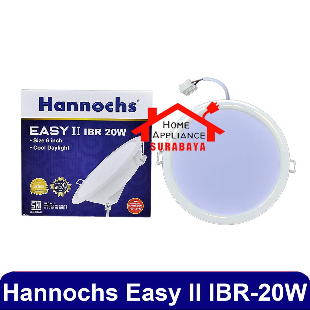 Lampu Downlight LED Bulat Cool Day Light - Putih Hannochs Easy II IBR / Inbow 3W - 25W / 3 - 25 Watt