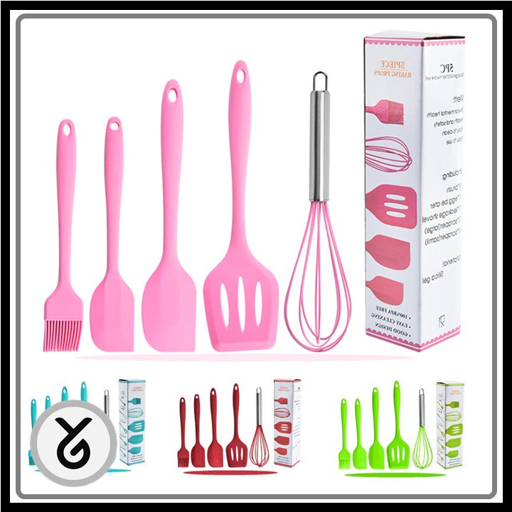 Spatula Silikon Set 5in1 Alat Masak Tahan Panas