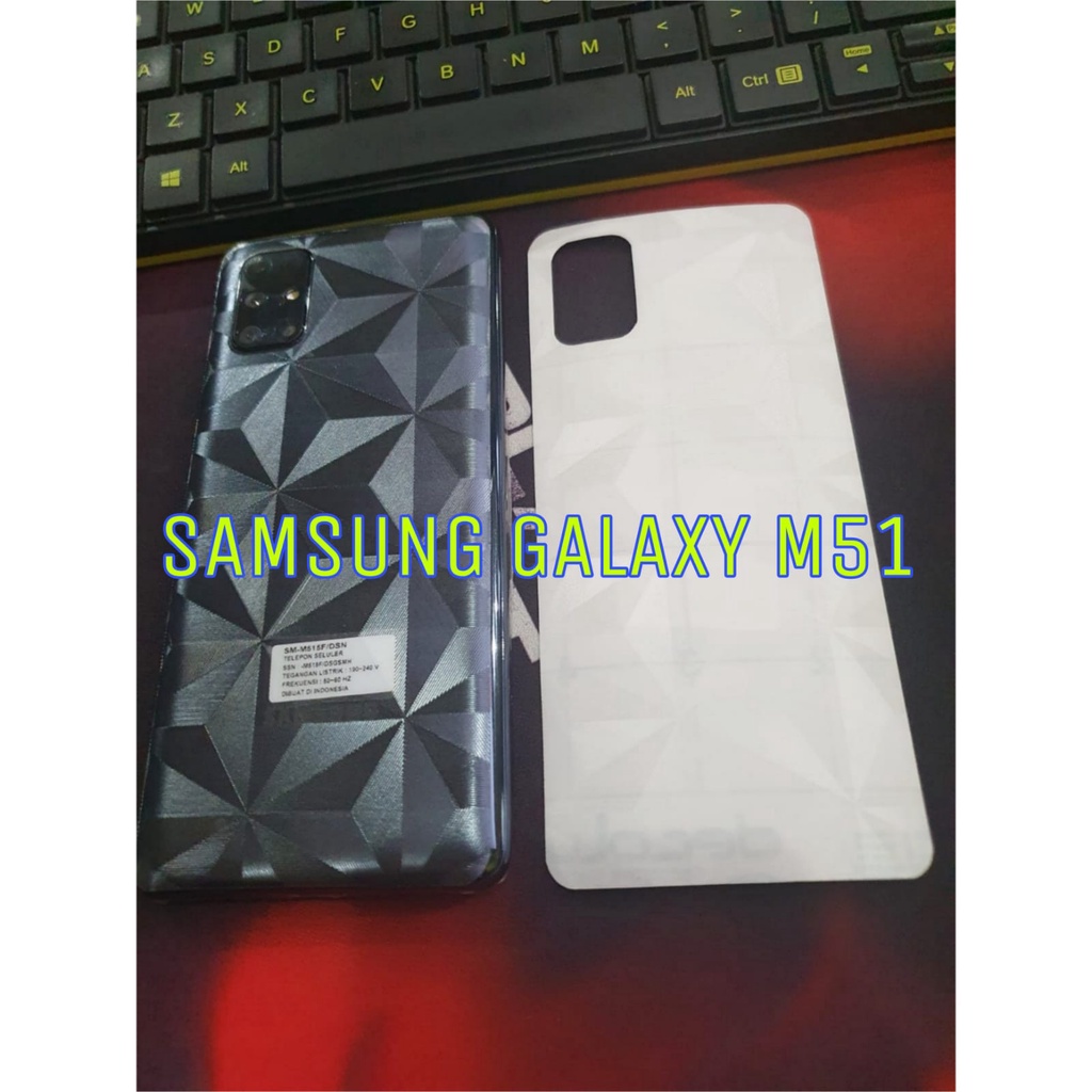 Skin Carbon Samsung Galaxy M51 Back Skin Diamond Carbon Fiber Pelindung Belakang Handphone