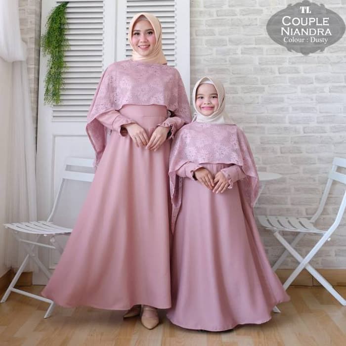 Baju Muslim Gamis Couple Syari Pesta Ibu Dan Anak Niandra Terbaru Shopee Indonesia