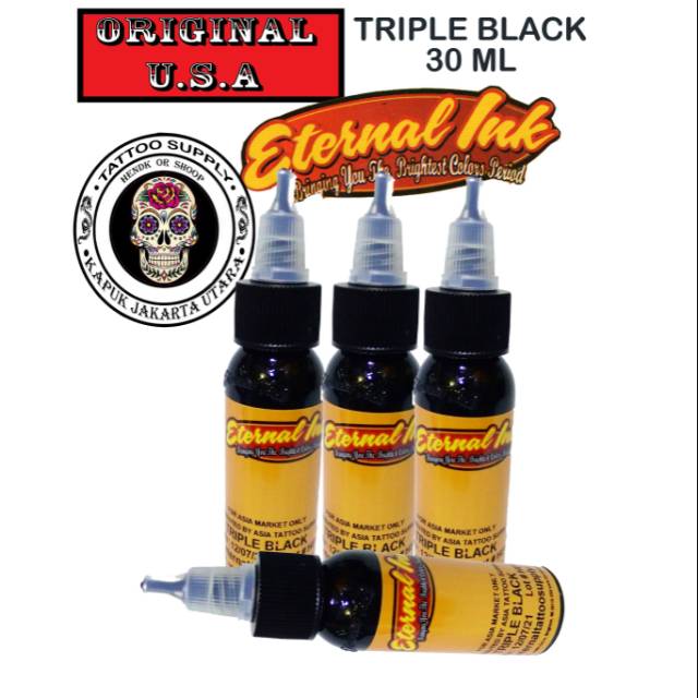 Tinta Tattoo Eternal Triple Black Original Usa 30ml