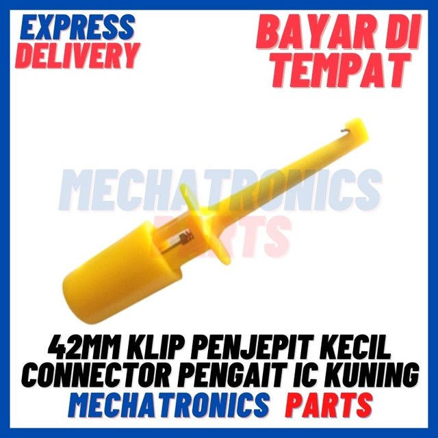 2PCS [DEV-9337] 42MM HOOK CLIP TEST KLIP PENJEPIT CONNECTOR JEPITAN KECIL PENGAIT IC KUNING