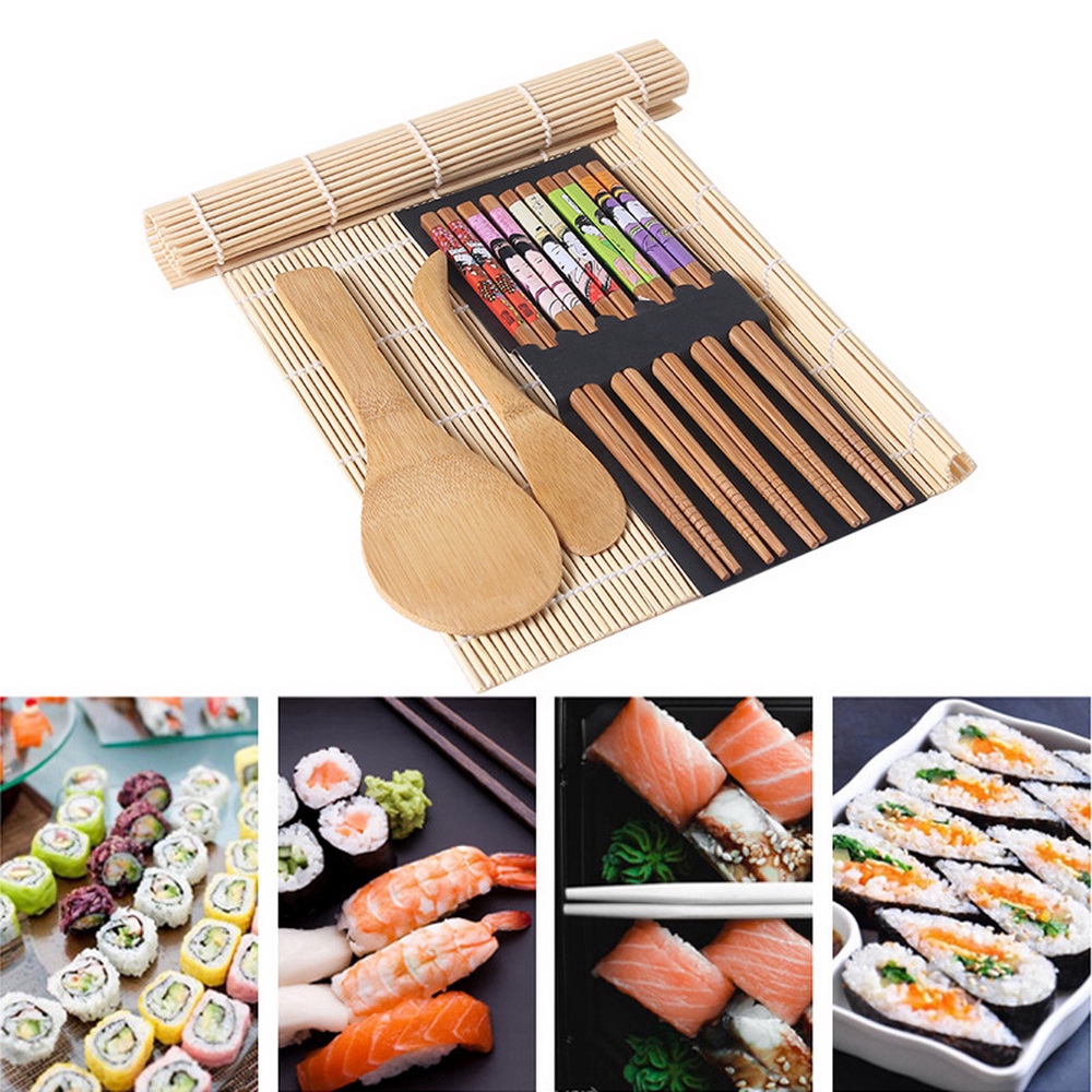 Set 13 Pcs Alat Pembuat Sushi Bahan Bambu Untuk Memasak