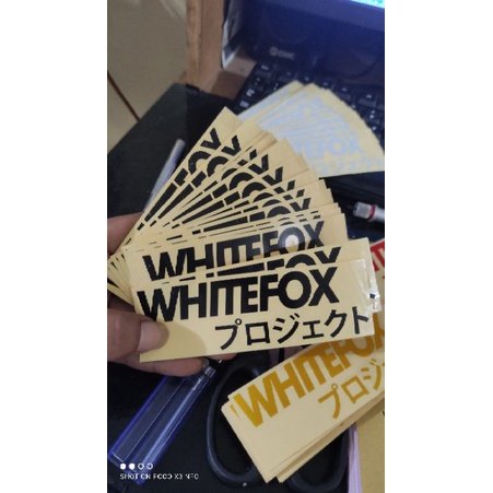 stiker WHITEFOX PROJECT kanji jepang helm motor mobil laptop