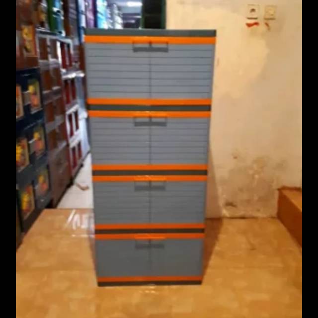 LEMARI PLASTIK PAKAIAN MINI CLUB 4 SUSUN