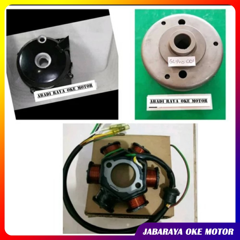 PENGAPIAN SET MAGNET SPUL PULSER CDI GL PRO CDI BISA UNTUK GL100 CB 100 KW BUKAN ORI SIAP PASANG
