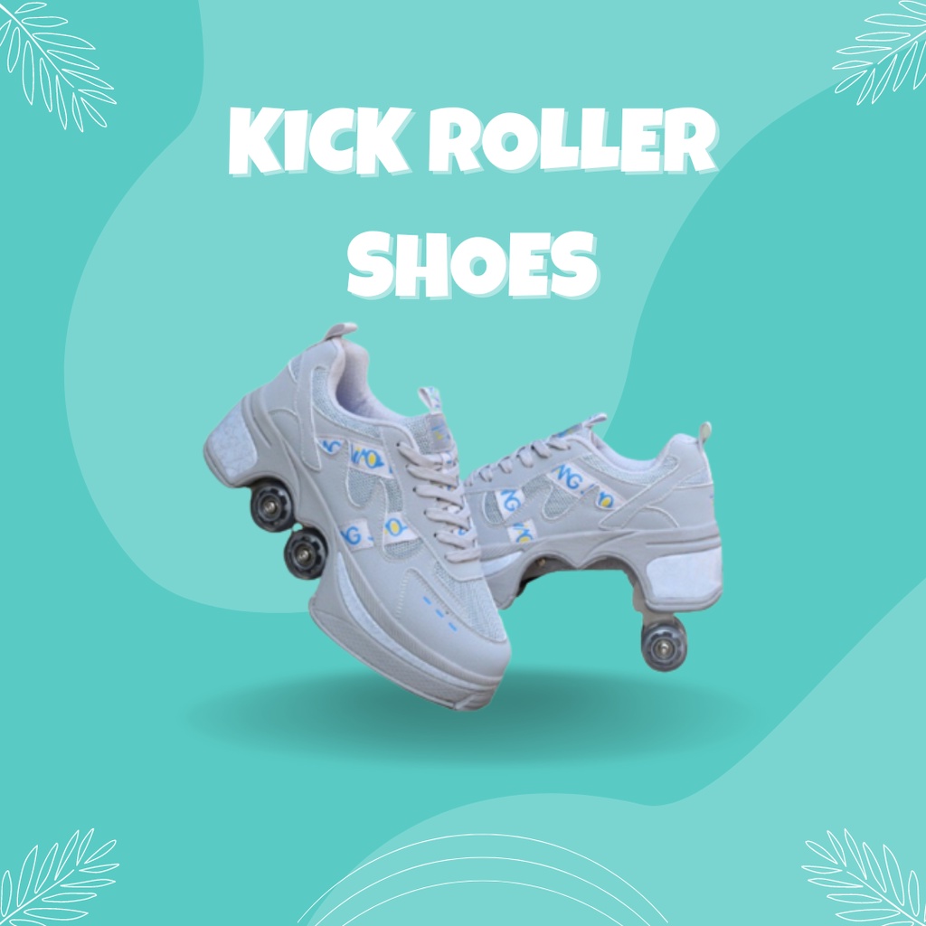 (3) Roller skate shoes / Kick roller shoes / Rollershoes / Sepatu roda / roler skates / shoe Sepatu roda 4 orang dewasa