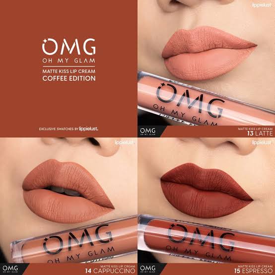 [LIPCREAM] OMG Oh My Glam Matte Kiss Lip Cream 3.5 g  / Lipstik LipCream OMG Coffe Series &amp; Socialite Edition Lipcream