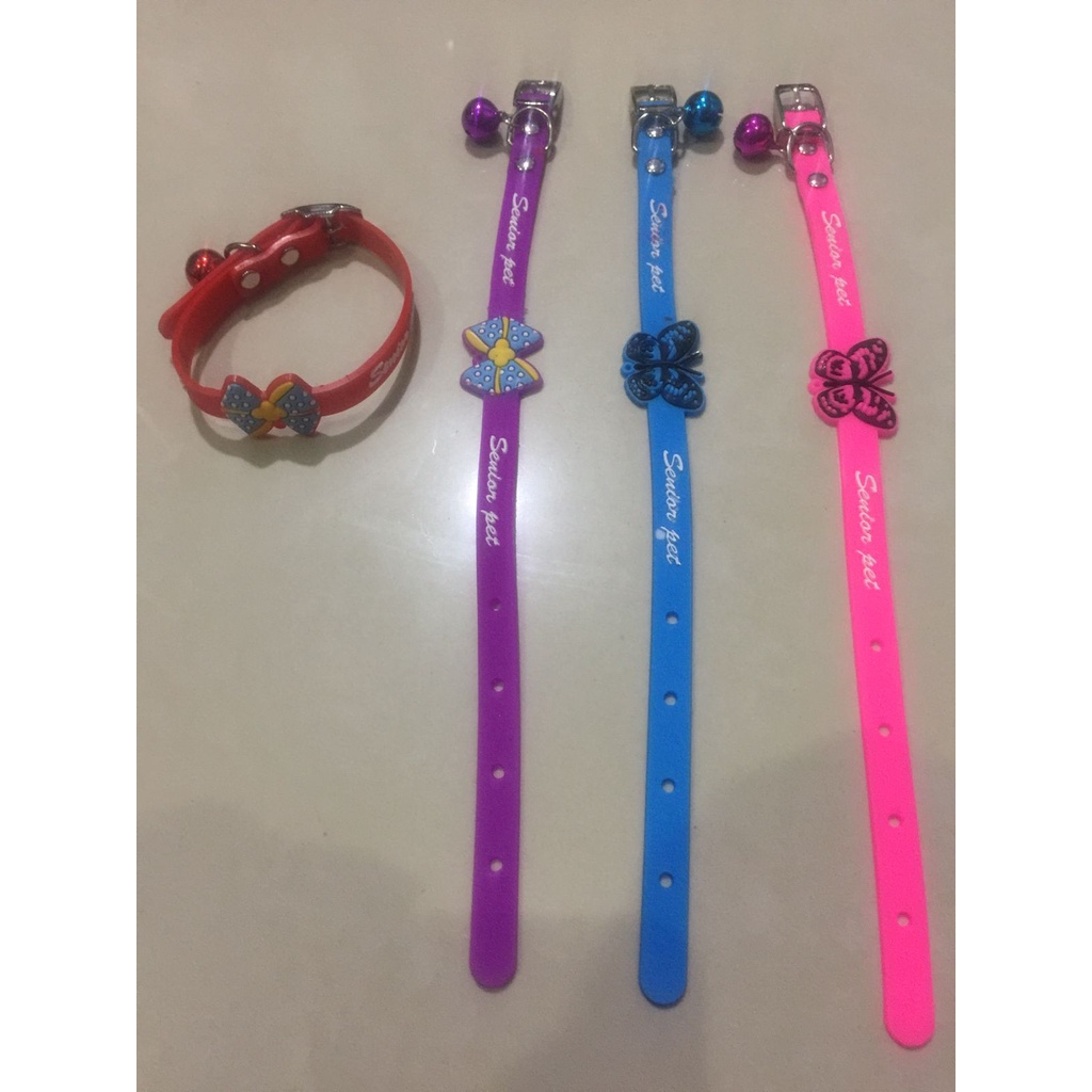 CA2062 Tali Leher n Kerincingan Kalung Bahan Karet kucing anjing 29cm