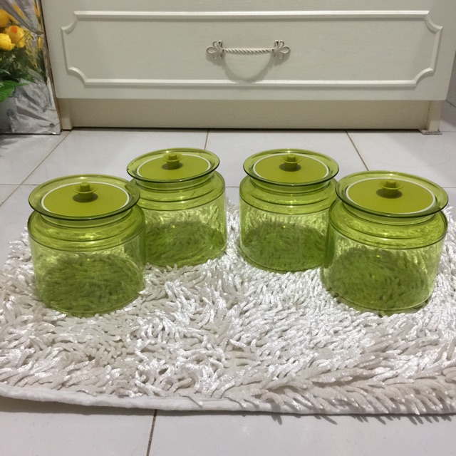 Toples TUPPERWARE KRISTAL  hijau / green 1set dapat 4pic