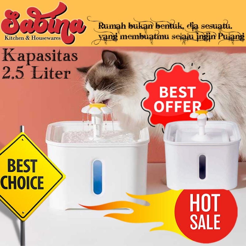 Tempat Minum Anjing Kucing 2.5 Liter Water Dispenser Carbon Filter