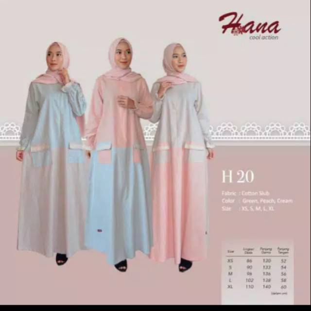 Gamis Hana Cool Action  H 20 katun