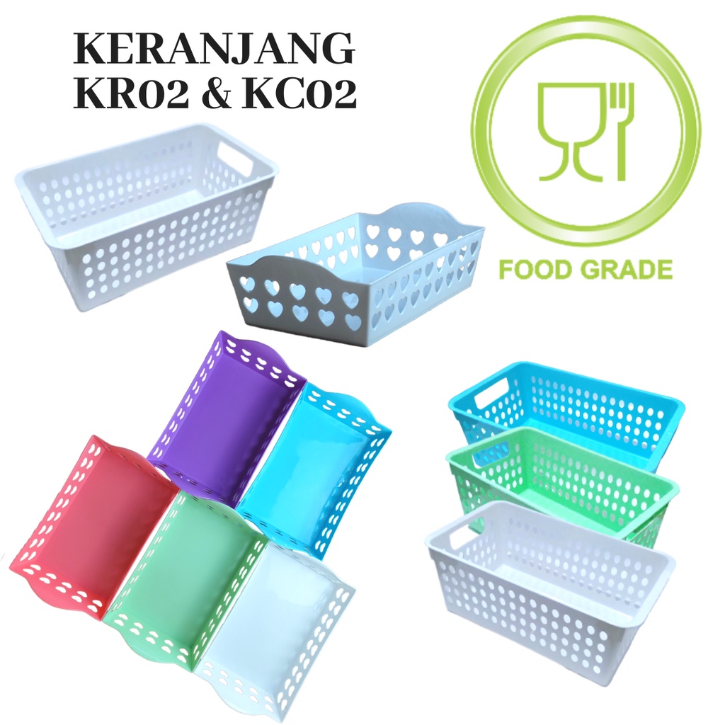 Keranjang Serbaguna Plastik Storage Desk Box KR02 Tempat Kotak Food Grade Penyimpanan Makanan Aksesoris Baju Mini Organizer Container Murah