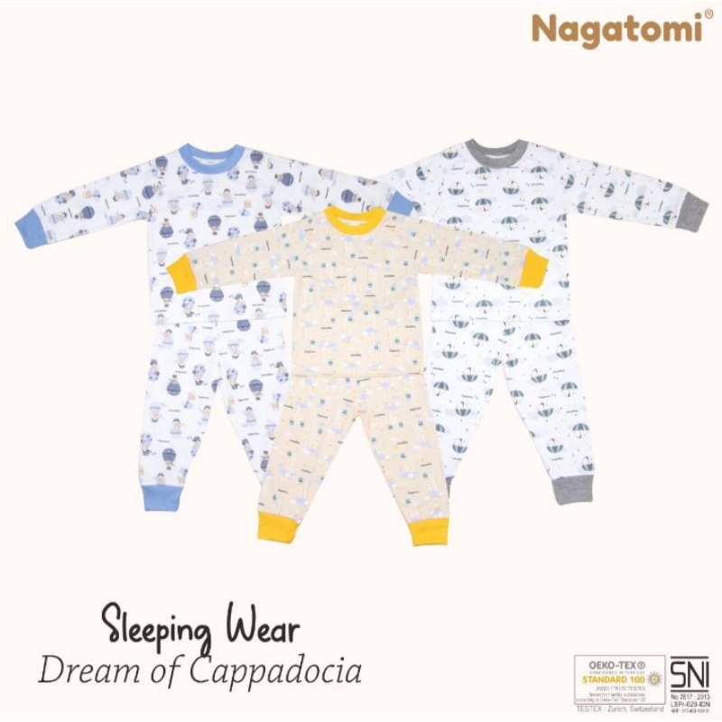 Setelan baju anak Oblong print panjang NAGATOMI Cappadocia/piyama anak