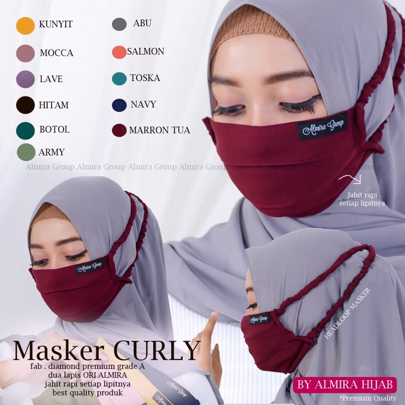 READY STOK|COD|masker diamond curly/masker diamond serut by almira group