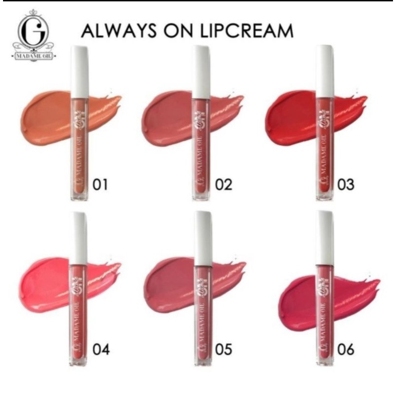 MADAME GIE LIP CREAM ALWAYS ON/ LIP CREAM BIBIR/ LIPSTIK
