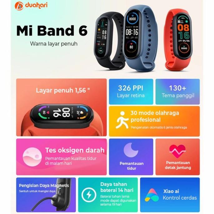 Xiaomi MiBand 6 AMOLED Mi Band 6 Smartwatch SpO2 ORIGINAL