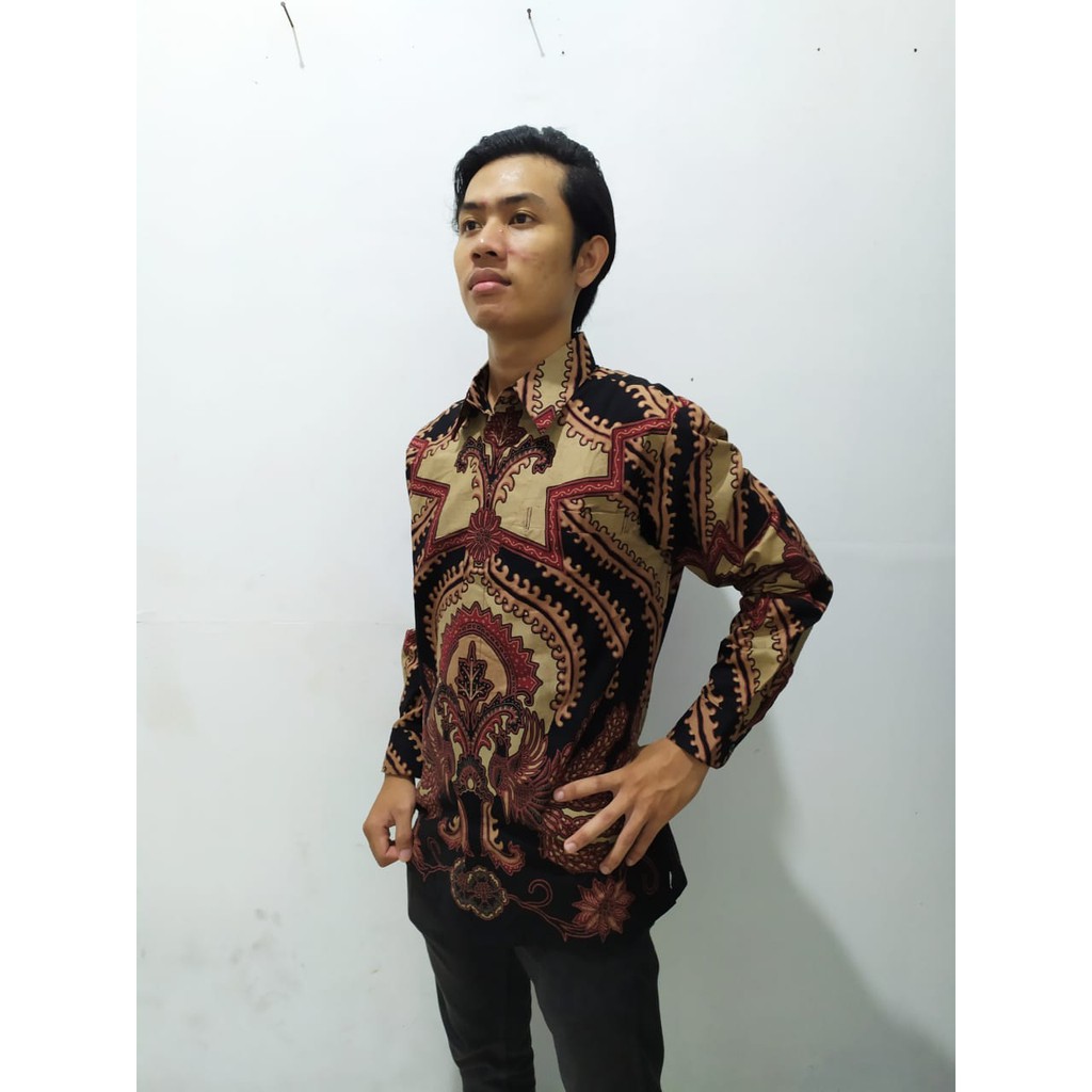 SB Collection Atasan Kemeja Yuza Furing Lengan Panjang Jumbo Batik Pria