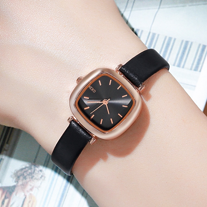 SANGCAKRA COD-Jam Tangan Wanita Korea Casual Dial Kotak Analog Quartz Strap PU High Quality Import New Model Unik - JW42