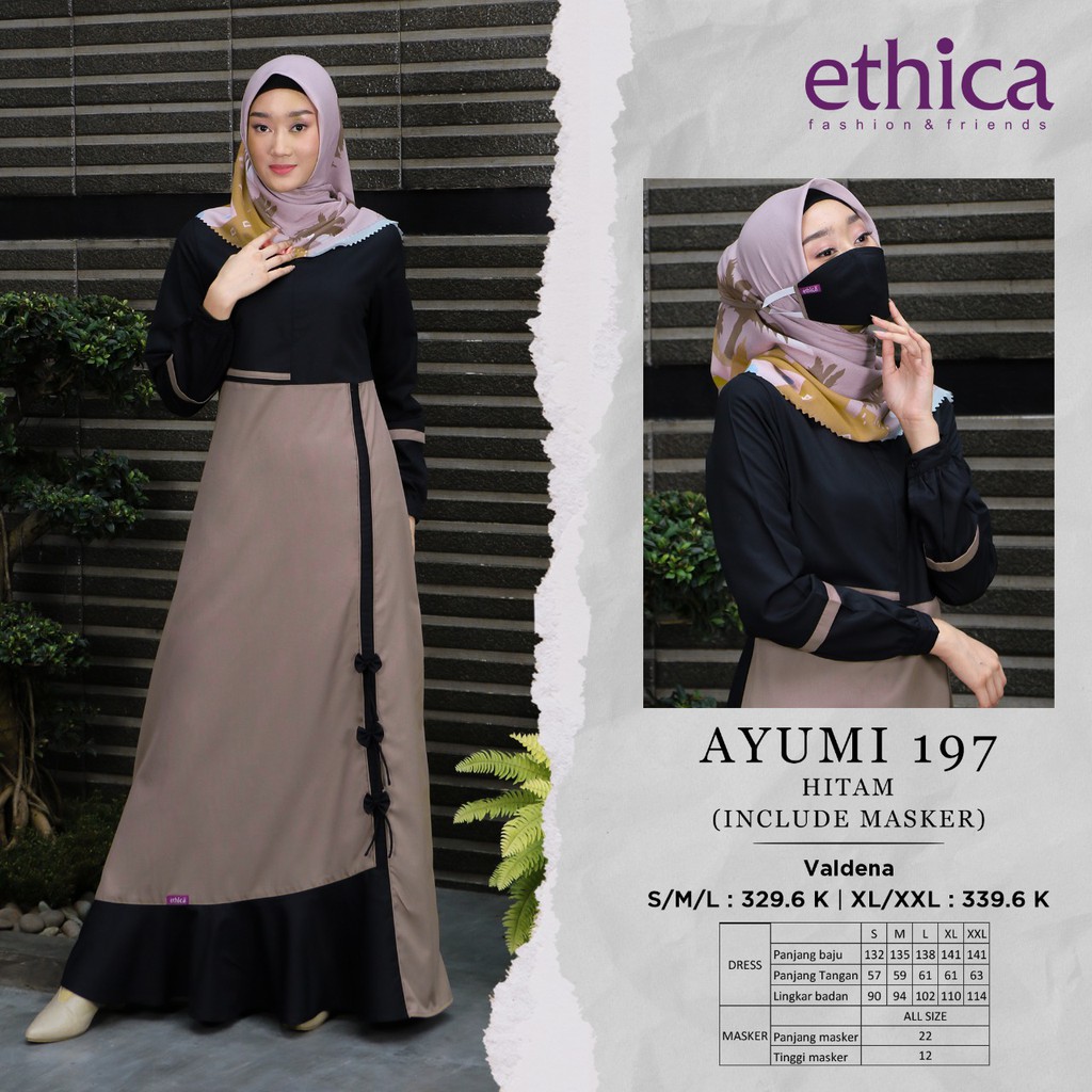 gamis muslimah syari ethica ayumi 197 terbaru original