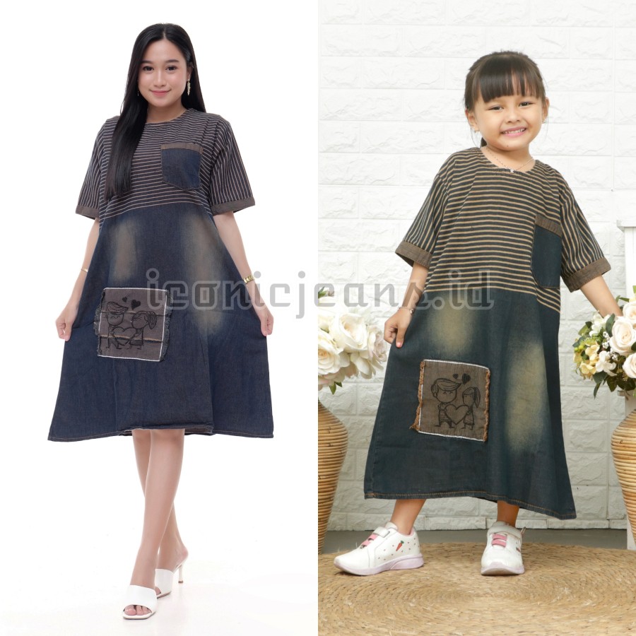 COUPLE DENIM DRESS MOM &amp; KIDS