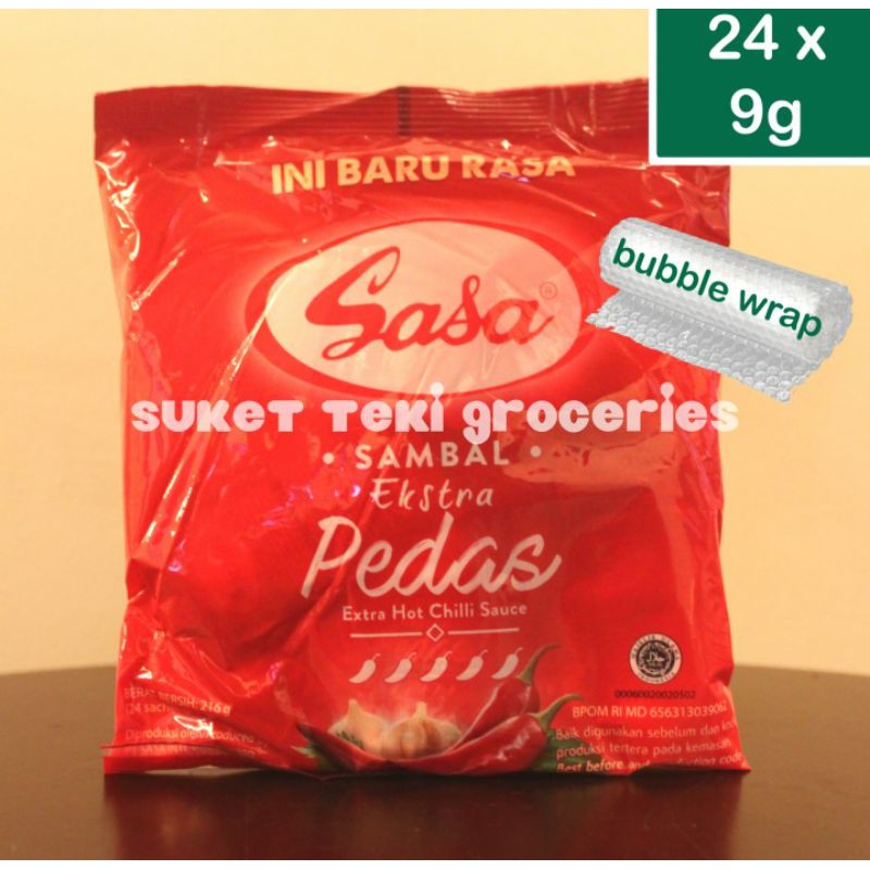 Sasa Sambal Asli / Ekstra Pedas Hot Sachet per bungkus 9grx24pcs MURAH