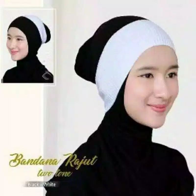 Bandana Ciput Rajut Halus / Ciput 2 Warna 4 Warna / Ciput Rajut 2in1 / Ciput 4in1 / Ciput 2 Tones 4 Tones