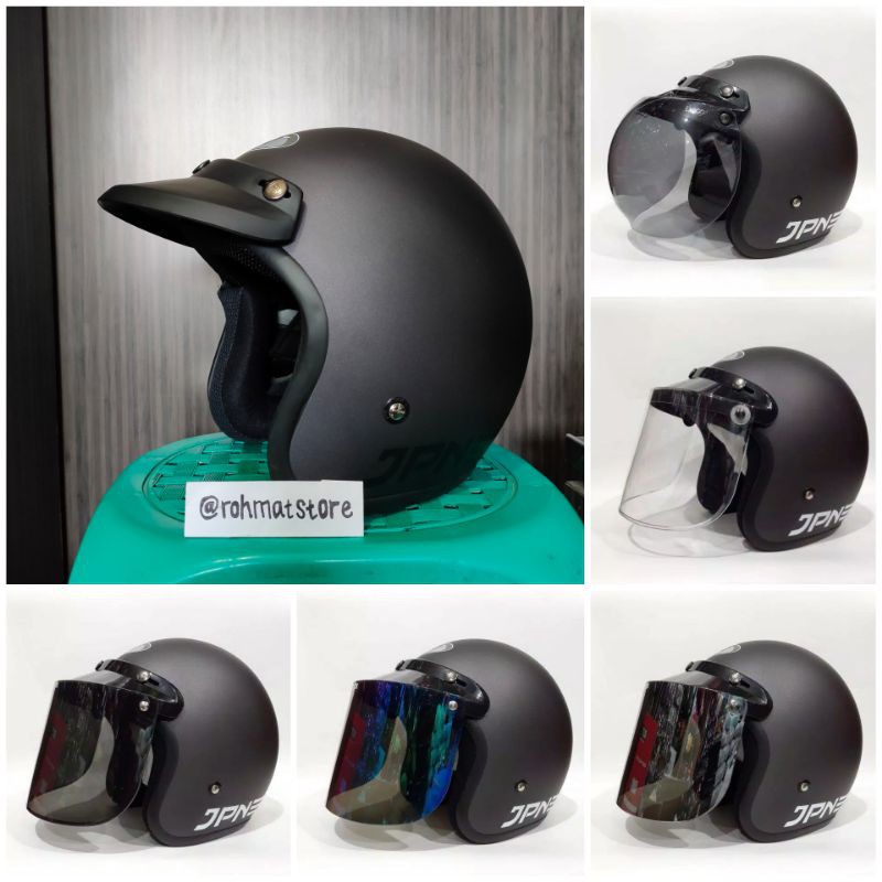 Helm Bogo Abu Tua doff/Gunmet Doff/Helm Cewek/Helm Cowok/Helm Dewasa