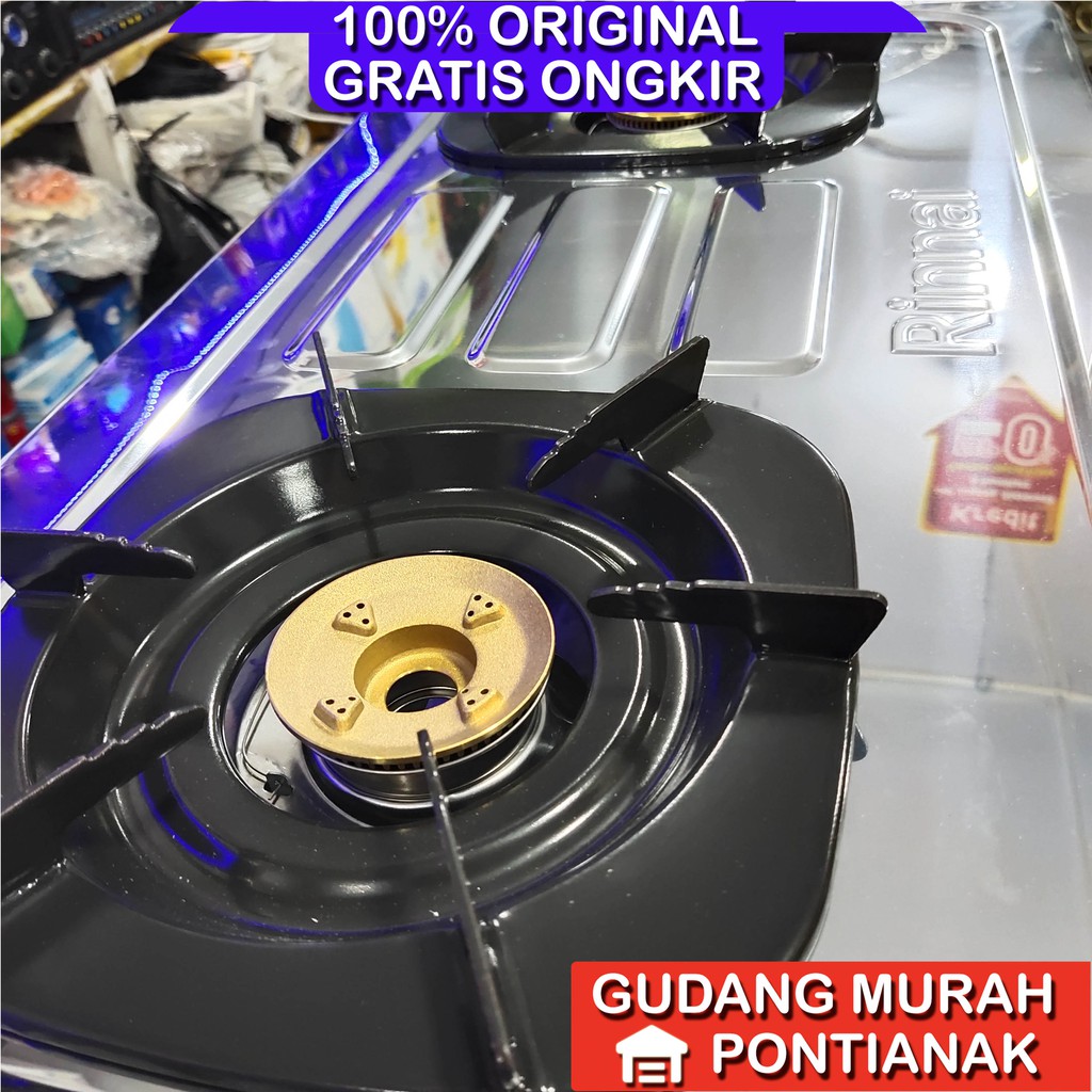 Kompor Gas Rinnai Ri 602E 2 tungku Stainless Body Lepas bodi 602 Ri602E