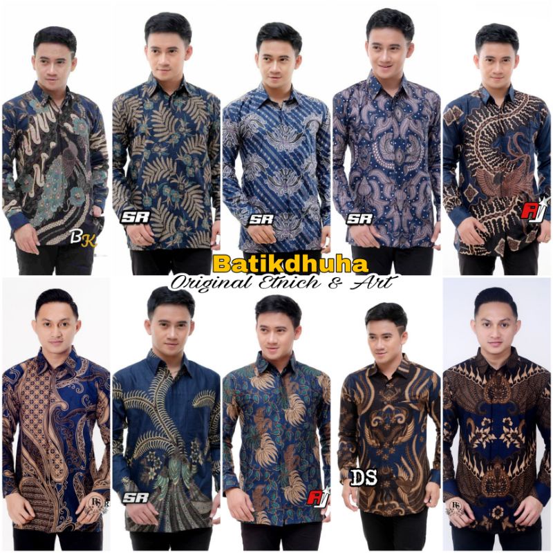 KEMEJA BATIK LENGAN PANJANG WARNA NAVY BIRU / BATIK PRIA MOTIF TERBARU WARNA BIRU
