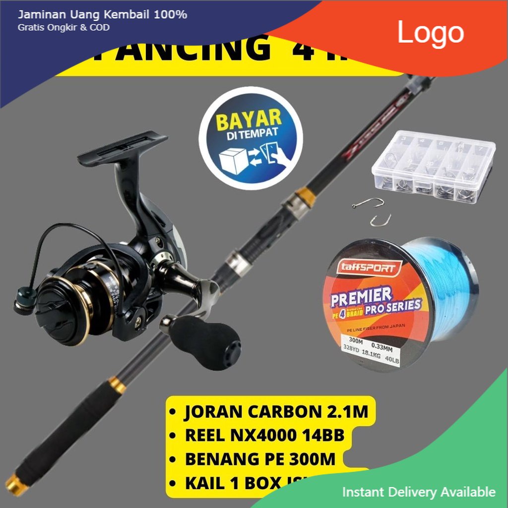 1 Paket Joran Rell Benang Mata Kail Set Pancing Kolam Sungai Danau Tongkat Stik Pancing Teleskopik 2