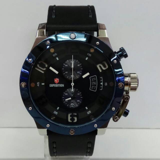 Jam tangan expedition e 6381 pria silver biru