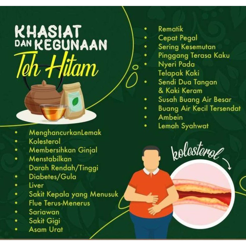 

(COD-2) Mujarobat Teh Hitam Sehat Nikmat Berkhasiat Bermanfaat Buat Umat