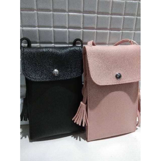 Jual Sling bag miniso cellphone pouch with tessle