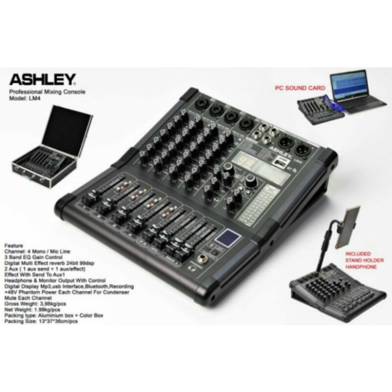Mixer Ashley LM4 LM 4 Original 4 Channel Free Hardcase