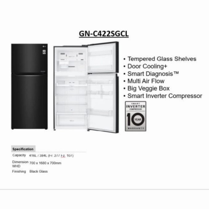 Dijual Kulkas LG GN-C422SGCL Limited
