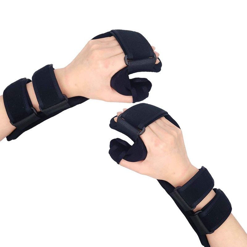 Soft Functional Resting Hand Splint for Flexion Contractures - Stroke Hand Brace (Large, Left)