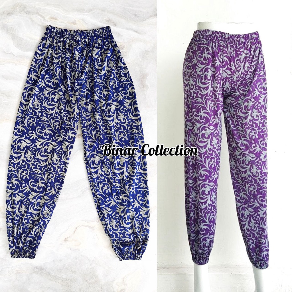 KR 06- Celana panjang wanita kerut legging leging kerut bawah koran XL 3L Jumbo motif / dalaman wanita joger strit panjang